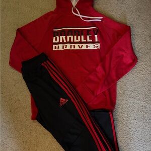 Adidas Men’s Athletic Pants/ Bradley University Hoodie